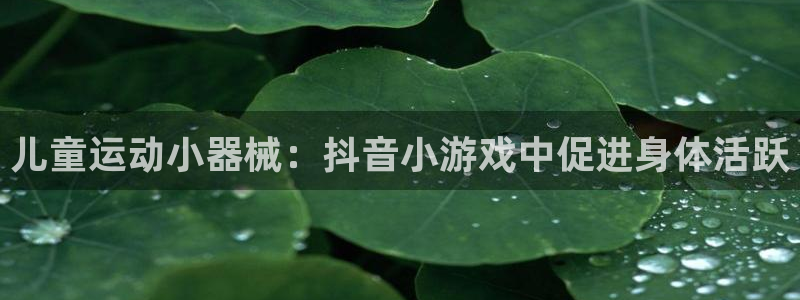 尊龙凯时提款冻卡吗：儿童运动小器械：抖音小游戏中促进