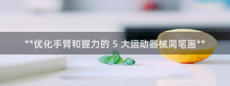 尊龙凯时公司官网：**优化手臂和握力的 5 大运动器械简笔画